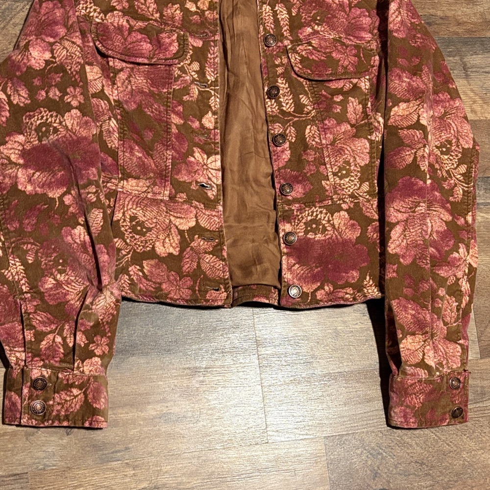 Free People Pink and Brown Floral Jacket - Picture 2 of 11